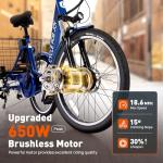 LUXECYCLES 24" Electric Trike with 350W Motor