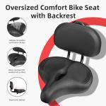 Coolwufan Oversized Bike Seat with Backrest