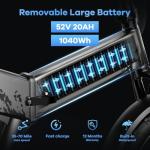 Folding Electric Bike with 1500W Motor and 70-Mile Range