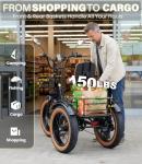 KAKIGO 1350W Folding Electric Tricycle for Adults