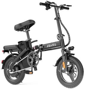 Folding Electric Bike for Adults and Teens, 14" Foldable E-Bike with 500W Motor, Commuter Mini E Bikes with 48V Removable Battery UL 2849 Certified, Electric Bicycle with 25 Miles PAS Range (Black)