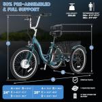 MOONCOOL Electric Tricycle for Adults, 350W/500W