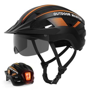 OutdoorMaster Adult Bike Helmet with Light & Goggles