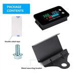 Waterproof Battery Monitor with Bracket - Black