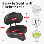 Comfortable Oversized Bike Seat with Backrest