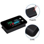 Waterproof Battery Monitor with Bracket - Black