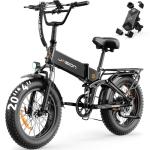 Jasion X-Hunter Electric Bike for Adults,1400W Peak Motor 30MPH 70+ Miles Foldable Ebike,624WH Removable Battery,Full Suspension 20’’*4 Fat Tire Bicycle for Commute,Snow,Mountain,7-Speed,Black+Grey
