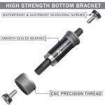 BUCKLOS Bike Square Taper Bottom Bracket - 68/80/90/100/110/120x110.5 113 116 118 122.5 127 140 152 156 166 174mm Bicycle BSA Brackets for Mountain/MTB/Road/Fat Bike/Ebike
