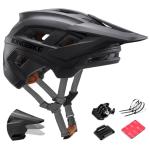KINGBIKE Mountain Bike Helmet MTB Ebike Helmets for Adults Men Women Professional Trail Enduro XC Cross Country NTA-8776 E-Bike Certified (Matte Black, L)