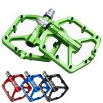 BOWOD Grippy BMX MTB Pedals fit 9/16" Crank, Bicycle Pedals Lightweight Mountain Bike w 3Bearings Cr-Mo Axel, Light CNC Aluminum Platform w Non-Skip Pins for Road City Ebike Pedals Green