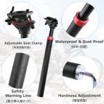 Azarxis Bike Suspension Seatpost Shock Absorber Damper Post 27.2 28.6 30.4 30.9 31.6 mm, 350mm Length Lightweight Aluminum Alloy Adjustable for Mountain, Road, E-Bike, MBT, BMX, DH Bicycle (27.2mm)