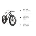 Omelaza 26 Inch Fat Tire Mountain Bike with Dual Disc Brakes | High-Aluminum/Carbon | 7 Speed | Non-Slip Wide Tires | for Men and Women