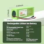 RANSYRI 24V 10Ah Universal Power Pack Rechargeable Battery with 29.4V 2A Adapter |15A BMS & Waterproof Design(200-500W Systems)