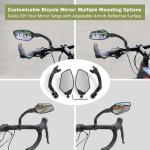 TXZSXS Adjustable Handlebar Bike Mirror, Shatterproof HD Glass Lens, Universal Fit Rearview Bicycle Mirrors, 360° Rotatable, Compatible with Mountain Bikes, E-bikes, Road Bikes(1 Pair)