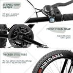 Omelaza 26 Inch Fat Tire Mountain Bike with Dual Disc Brakes | High-Aluminum/Carbon | 7 Speed | Non-Slip Wide Tires | for Men and Women