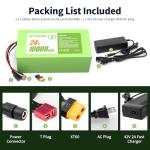 RANSYRI 24V 10Ah Universal Power Pack Rechargeable Battery with 29.4V 2A Adapter |15A BMS & Waterproof Design(200-500W Systems)