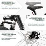 Omelaza 26 Inch Fat Tire Mountain Bike with Dual Disc Brakes | High-Aluminum/Carbon | 7 Speed | Non-Slip Wide Tires | for Men and Women