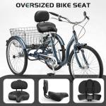 Bike Seat with Backrest, Oversized Bicycle Seat with Back, Men Women Comfort Bike Saddle, Extra Wide Comfortable Electric Tricycle Exercise Cruiser Stationary Bike Seat with Back