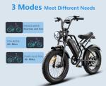 HAPPYRUN Electric Bike,1500W,48V,18Ah E Bikes for Adults Electric 60+ Mile 32MPH Top Speed Electric Motorcycle All Terrain Fat Tire Electric Dirt Bike G50 (G50 48V18Ah)