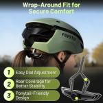 Favoto Adult Bike Helmet for Men & Women, Lightweight Cycling Helmet with Adjustable Fit, Sleek Streamlined Design, Road Commuter & Mountain Riding, Green