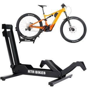 RTR BIKES Brutus Professional Bike Floor Stand – Heavy Duty Steel Rack for E-Bikes & MTB up to 66 lbs (30kg) – Fits 26-29" Wheels & Tires up to 2.8" – Garage Storage & Wash