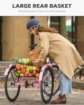 VIRIBUS Electric Tricycle for Adults, 24 inch Electric Trike for Women Seniors 250W(Peak 500W) with 468Wh Removable Battery, 3 Wheel Electric Bikes for Adults 330 lb. E Trikes Pink