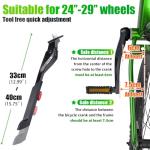 RBRL Bike Kickstand 24–29 Inch, Adjustable Center Mount Kick Stand for E-Bike, Mountain Bike, Road & City Bicycle, Heavy Duty Aluminum Alloy Bicycle Stand with Non-Slip Foot Pad (Max Load 45kg)