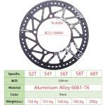 PROWHEEL Universal Bike Chainring,52T/54T/56T/58T/60T BCD 130mm CNC Laser Engraving Bike Chainring with Chain Guard for 6 to 12 Speed MTB,EBike,Road Bike,City Bike,Folding Bike,Cargo