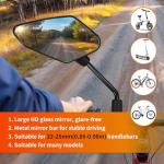 Homieway 2PCS Bike Mirrors for Handlebar Mount, Bike Rear View Mirror, HD Glass Bicycle Mirrors for E-bike, Mountain Bike, City Bikes & Scooter (Left&Right 0.87-0.98")