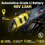 Jasion X-Hunter ST Foldable Electric Bike, 20" Fat Tire, 71Miles & 30+MPH Ebike, 1400W Peak Motor, 624WH Removable Battery, Full Suspension E-Bike for Adult, Step-Thru & Hydraulic Disc Brakes Bicycles