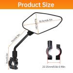 Homieway 2PCS Bike Mirrors for Handlebar Mount, Bike Rear View Mirror, HD Glass Bicycle Mirrors for E-bike, Mountain Bike, City Bikes & Scooter (Left&Right 0.87-0.98")