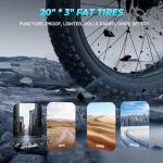 Foldable Electric Bike, Peak 983W Motor Ebike, 55-70 Miles & 20 MPH, 48V Removable Battery, 20" Fat Tire All-Terrain Electric Bicycle for Adults Teens with Shimano 7-Speed, Suspension, Rear Rack