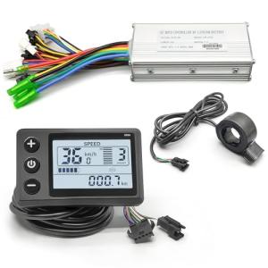 Electric Bike HUB Motor Controller, 22A 36V/48V 500W Brushless Motor Controller and LCD S866 Display with 130X Thumb Throttle Ebike Conversion Kit