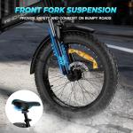 Foldable Electric Bike, Peak 983W Motor Ebike, 55-70 Miles & 20 MPH, 48V Removable Battery, 20" Fat Tire All-Terrain Electric Bicycle for Adults Teens with Shimano 7-Speed, Suspension, Rear Rack