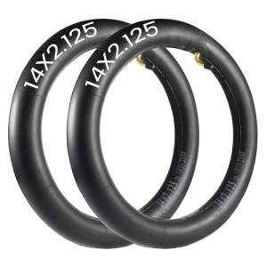2-Pack 14 x 2.125 Bike Inner Tube,14 Inch Electric Bike Replacement Tubes with Angled Valve Stem Compatible with Electric Scooters, E-Bike Tire Tube and More