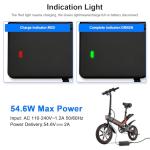 54.6V 2A Fast Electric Bike Charger for 48V Ebike Battery - Compatible for Lectric Lectric XP 2.0/3.0、Ecotric City/Beach、Evercross H5/H7