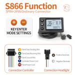 Electric Bike HUB Motor Controller, 22A 36V/48V 500W Brushless Motor Controller and LCD S866 Display with 130X Thumb Throttle Ebike Conversion Kit