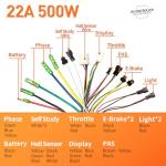 Electric Bike HUB Motor Controller, 22A 36V/48V 500W Brushless Motor Controller and LCD S866 Display with 130X Thumb Throttle Ebike Conversion Kit