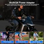 54.6V 2A Fast Electric Bike Charger for 48V Ebike Battery - Compatible for Lectric Lectric XP 2.0/3.0、Ecotric City/Beach、Evercross H5/H7