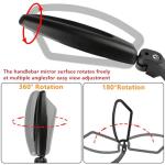 2 Pack Adjustable Handlebar Bike Mirror,Universal Fit Rearview Bicycle Mirrors,Scratch Resistant Glass Lens,360° Rotatable Safety E-bikes Rear View Mirrors,Compatible with Mountain Bikes,Road Bikes
