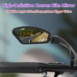 2 Pack Adjustable Handlebar Bike Mirror,Universal Fit Rearview Bicycle Mirrors,Scratch Resistant Glass Lens,360° Rotatable Safety E-bikes Rear View Mirrors,Compatible with Mountain Bikes,Road Bikes