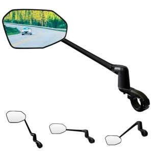Homieway Bike Mirror, Aluminum Handlebar Mount Foldable & Adjustable Bicycle Mirror, HD Real Glass Rear View Mirror for E-bike Scooter MTB, Mountain Bike & City Bikes (Left 0.87-1")