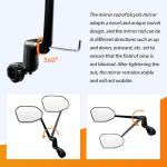 Homieway Bike Mirror, Aluminum Handlebar Mount Foldable & Adjustable Bicycle Mirror, HD Real Glass Rear View Mirror for E-bike Scooter MTB, Mountain Bike & City Bikes (Left 0.87-1")