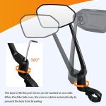 Homieway Bike Mirror, Aluminum Handlebar Mount Foldable & Adjustable Bicycle Mirror, HD Real Glass Rear View Mirror for E-bike Scooter MTB, Mountain Bike & City Bikes (Left 0.87-1")