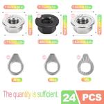 ZukoCert 24-Pack Universal Bike Axle Nut & Washer Kit – M8/M9.5/M10 Replacement Set for Mountain, Road & E-Bikes