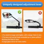 Homieway Bike Mirror, Aluminum Handlebar Mount Foldable & Adjustable Bicycle Mirror, HD Real Glass Rear View Mirror for E-bike Scooter MTB, Mountain Bike & City Bikes (Left 0.87-1")
