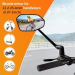 Homieway Bike Mirror, Aluminum Handlebar Mount Foldable & Adjustable Bicycle Mirror, HD Real Glass Rear View Mirror for E-bike Scooter MTB, Mountain Bike & City Bikes (Left 0.87-1")