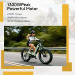 MOKWHEEL Electric Bike for Adults Compatible with Inverter, 1300W Electric Mountain Bike, 48V 19.6AH ElectricBike, 26"x 4" Fat Tire Ebike, SHM 10-Speed Torque Sensor Ebike with 80 Miles Onyx ST Green