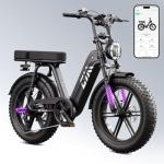 TST Electric Bike for Adults, 20" Fat Tire All-Terrain E-Bike, 1500W Peak Motor, Up to 28MPH, 60 Miles Max Range,Electric Dirt Bike with Rear Seat and Footrest,15Ah Removable Battery (Black)