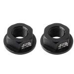 Saipe 2Pcs Bicycle Hub Flanged Axle Nut M8 Aluminum Alloy Bike Wheel Flange Axle Nut for Front and Rear Bike Wheel Mountain Road